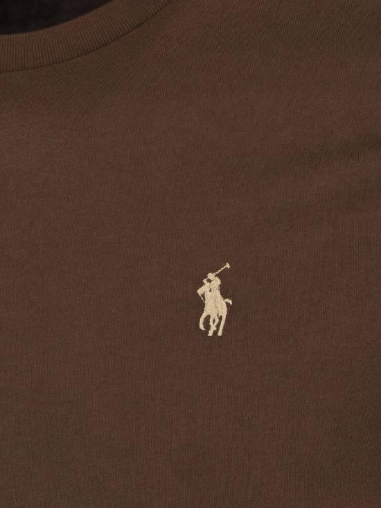 26FW 폴로 랄프로렌 포니로고 자수 반팔 티셔츠 710671438 533 Marrone - POLO RALPH LAUREN