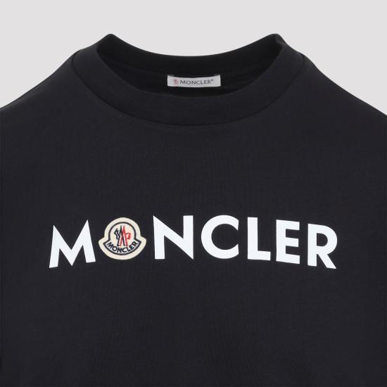 26FW 몽클레어 프런트 로고 프린트 코튼 저지 크루넥 반팔 티셔츠 L20918C00051 89B8Q 778 NAVY - MONCLER