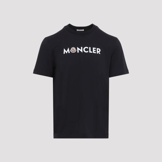 26FW 몽클레어 프런트 로고 프린트 코튼 저지 크루넥 반팔 티셔츠 L20918C00051 89B8Q 778 NAVY - MONCLER