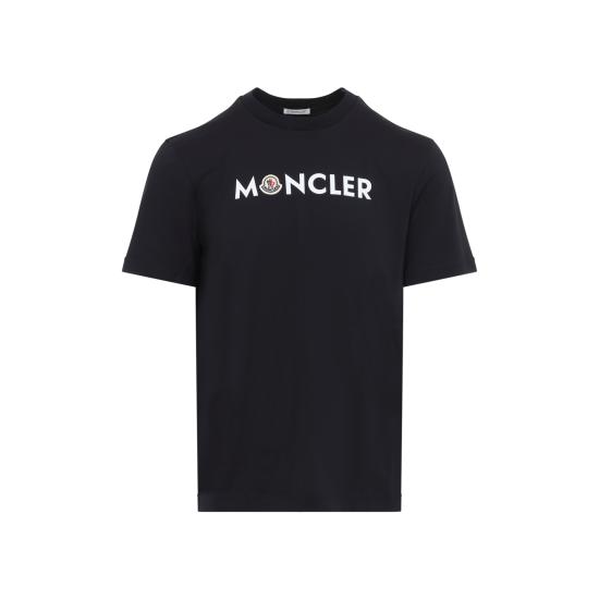 26FW 몽클레어 프런트 로고 프린트 코튼 저지 크루넥 반팔 티셔츠 L20918C00051 89B8Q 778 NAVY - MONCLER