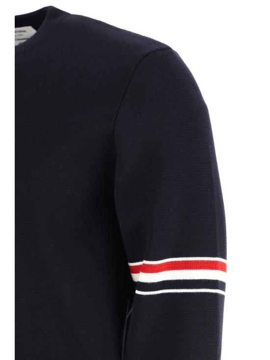 26FW 톰브라운 자카드 RWB 암밴드 니트 MKA326AY3001 415 BLUE - THOM BROWNE