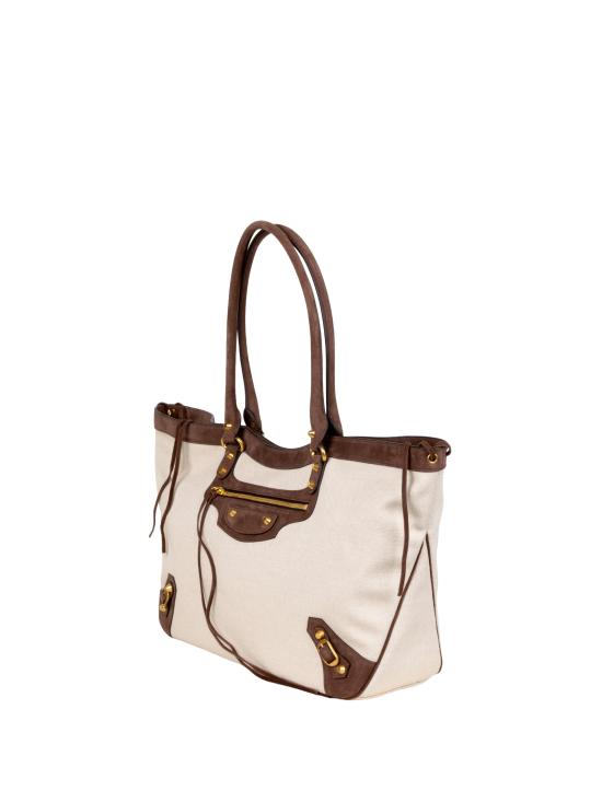 26FW 발렌시아가 토트백 866468 2ACO59223 NATURAL LT ESPRESSO - BALENCIAGA