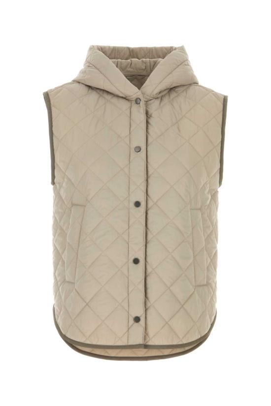 26FW 브루넬로 쿠치넬리 Thermore® 매트 나일론 퀼팅 후드 웨이스트코트 MR4057999P C2613 Beige o Tan