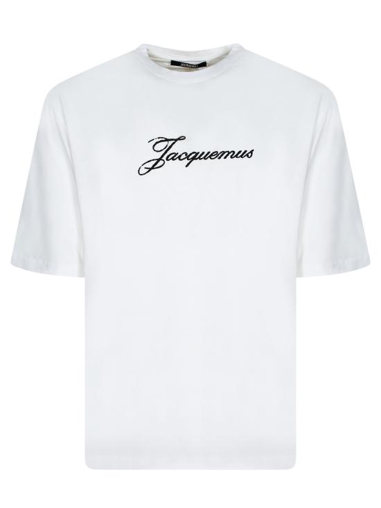 26SS 자크뮈스 로고 프린트 장식 티셔츠 TSM00639 AJ00289 100 White
