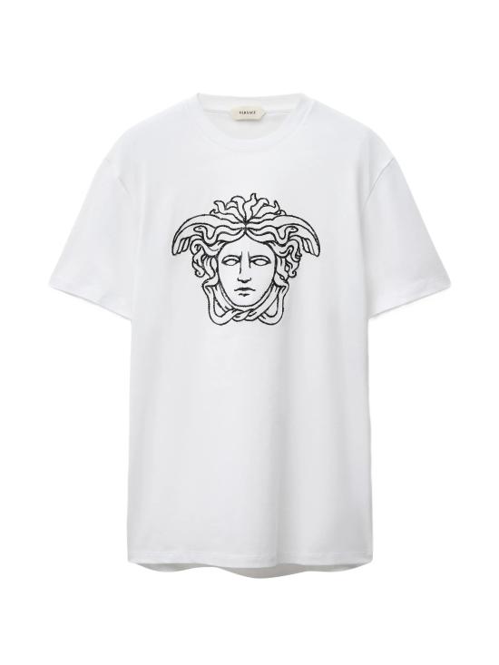 26FW 베르사체 반팔 티셔츠 10264521A18452 1W000 WHITE