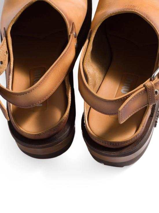 26FW 미우미우 풀 레더 뮬 5R667E5OD F0054 BROWN - MIU MIU