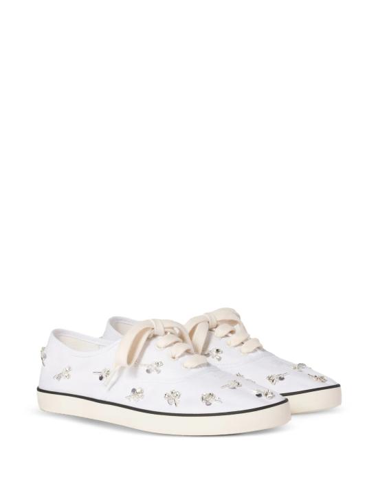 26FW 미우미우 자수 드릴 스니커즈 5E370EV6B F0009 WHITE - MIU MIU