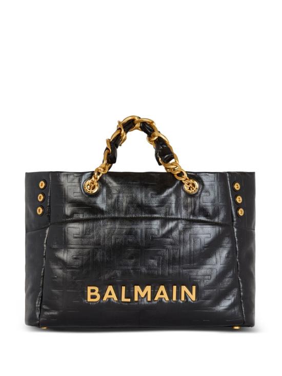 26FW 발망 토트백 HN1FF827LETF 0PA BLACK