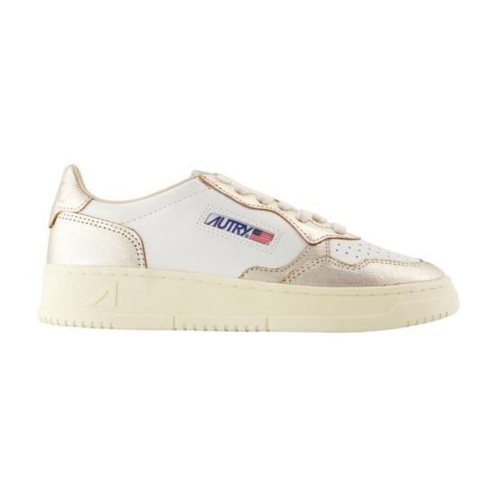 26FW 오트리 메달리스트 로우 레더 스니커즈 AULWWB16 WHT WHITE