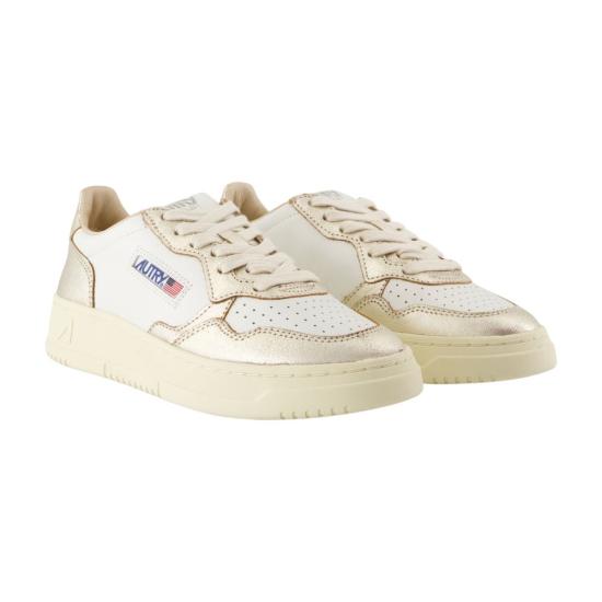 26FW 오트리 메달리스트 로우 레더 스니커즈 AULWWB16 WHT WHITE - AUTRY