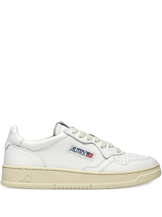 26FW 오트리 메달리스트 로우 레더 스니커즈 AULWLL15 WHT WHITE