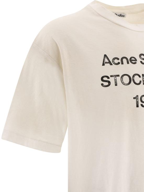  아크네 스튜디오 로고 티셔츠 CL0196DC6 WHITE - ACNE STUDIOS