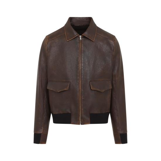 26FW 프라다 가죽 자켓 UPW640SOOO198C F0038 BROWN