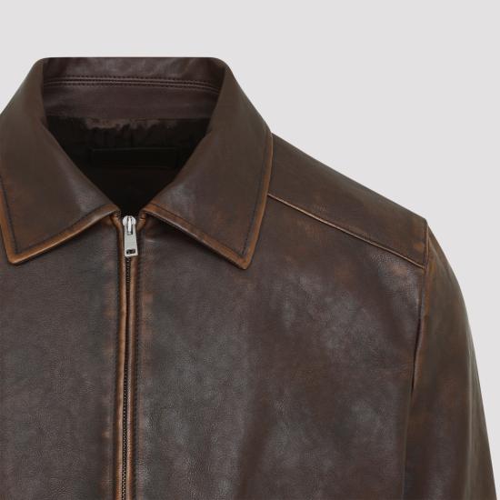 26FW 프라다 가죽 자켓 UPW640SOOO198C F0038 BROWN - PRADA