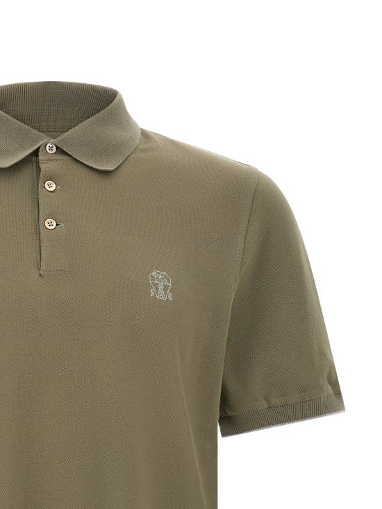 26FW 브루넬로 쿠치넬리 피케 폴로 셔츠 ME8548788CMX66 Green - BRUNELLO CUCINELLI