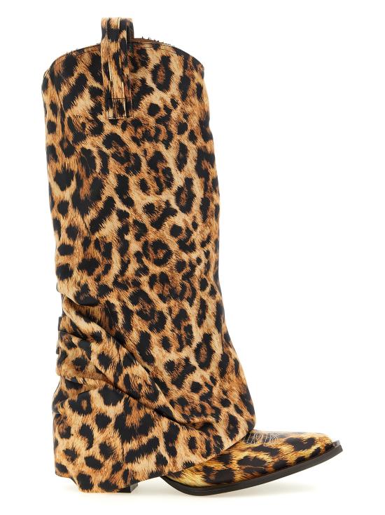 26FW 알13 부츠 R13S0107S263APRINTEDYELLOWLEOPARD Brown