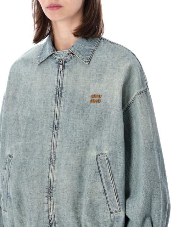 26SS 미우미우 샴브레이 블루종 자켓 GWB14918JI F0076 CELESTE - MIU MIU