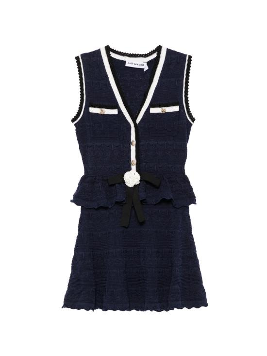 26FW 셀프 포트레이트 미디 원피스 PF26075SN NAVY
