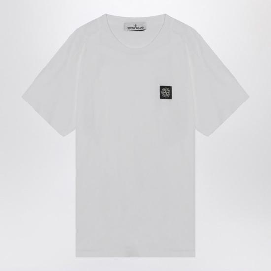 26FW 스톤 아일랜드 60/2 컴퍼스 패치 코튼 저지 슬림 핏 티셔츠 S152100027S0013 V0001 WHITE