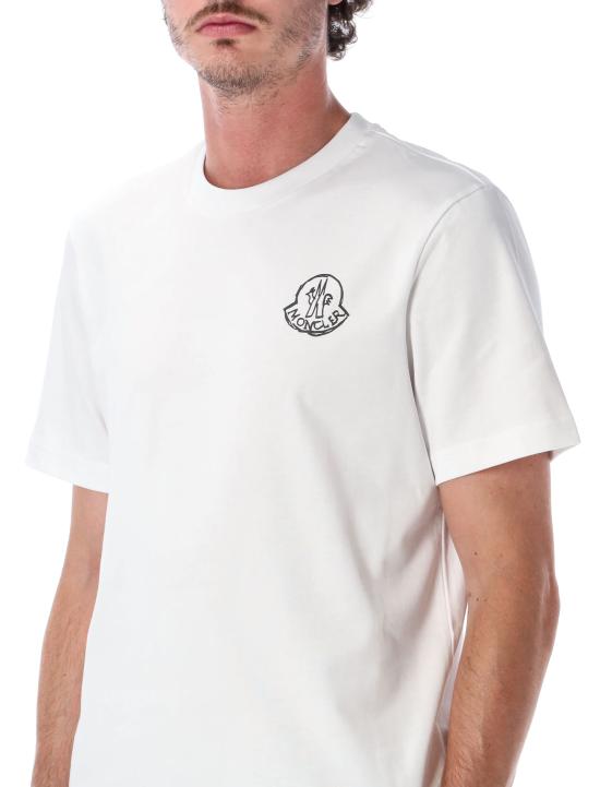 26FW 몽클레어 로고 프린트 티셔츠 8C0002589AUG 00A WHITE - MONCLER