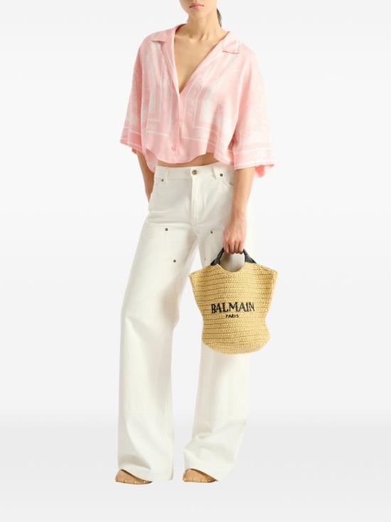 26FW 발망 토트백 HN1FA089TRAYGTE BEIGE - BALMAIN