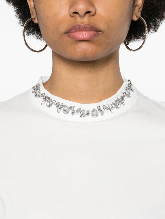 26FW 골든구스 카보숑 크리스탈 티셔츠 GWP01220P00067310363 WHITE - GOLDEN GOOSE