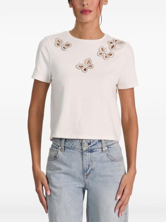26FW 앨리스 앤 올리비아 반팔 티셔츠 CC606E11032T267 WHITE - ALICE & OLIVIA