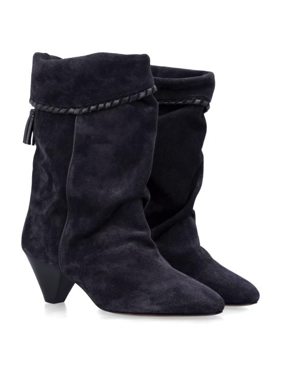 26FW 이자벨마랑 달비 드레이프 스웨이드 카프스킨 레더 부츠 BO0188FBC1A20S 02FK FADED BLACK - ISABEL MARANT