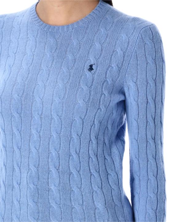 26FW 폴로 랄프로렌 폴로 자수 케이블 니트 스웨터 211971865 004 BLUE - POLO RALPH LAUREN