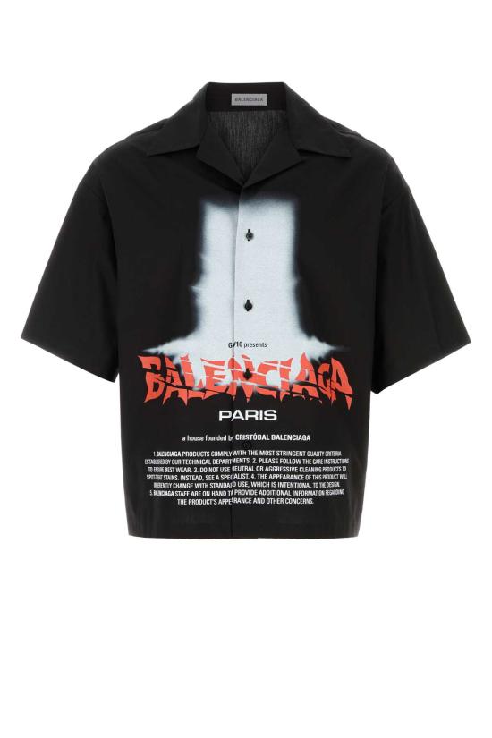 26FW 발렌시아가 반팔 셔츠 A001ZPTULA9 1000 BLACK
