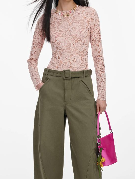 26FW 셀프 포트레이트 스트레이트 팬츠 PF26831PAG KHAKI - SELF PORTRAIT