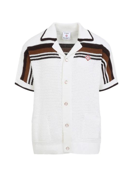 26FW 카사블랑카 반팔 셔츠 MPF26KW93301 WHITEBROWN