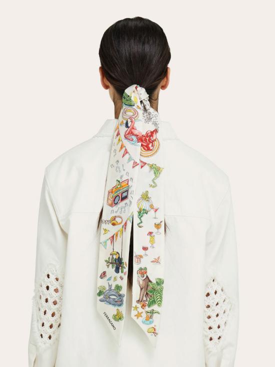 26FW 살바토레 페라가모 머플러/스카프 3212810795108 MULTICOLOURED WHITE - SALVATORE FERRAGAMO