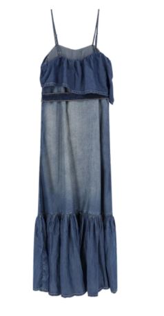 26SS 핑코 미디 원피스 106626A388PJC DENIM MEDIO SCURO - PINKO