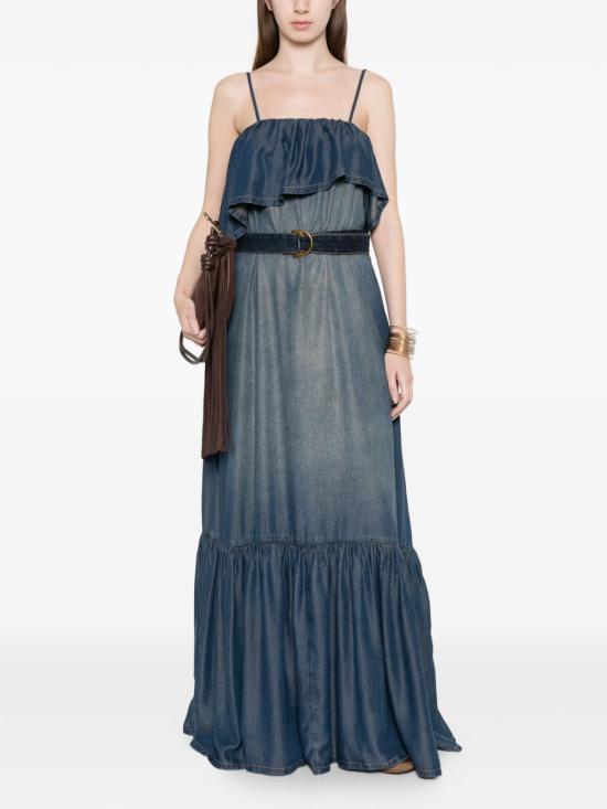 26SS 핑코 미디 원피스 106626A388PJC DENIM MEDIO SCURO - PINKO