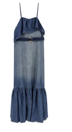 26SS 핑코 미디 원피스 106626A388PJC DENIM MEDIO SCURO