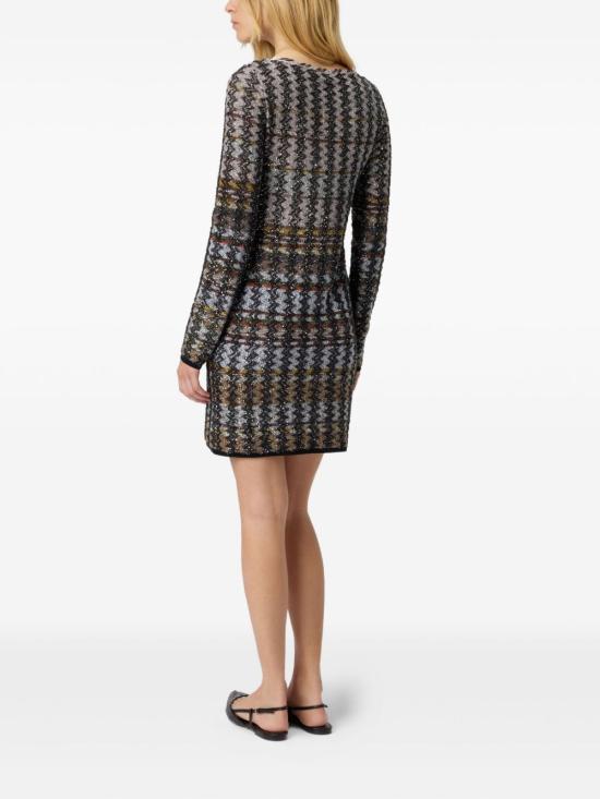 25FW 미소니 미디 원피스 DS25WG0ZBK01CKSM9T1 Patterned - MISSONI
