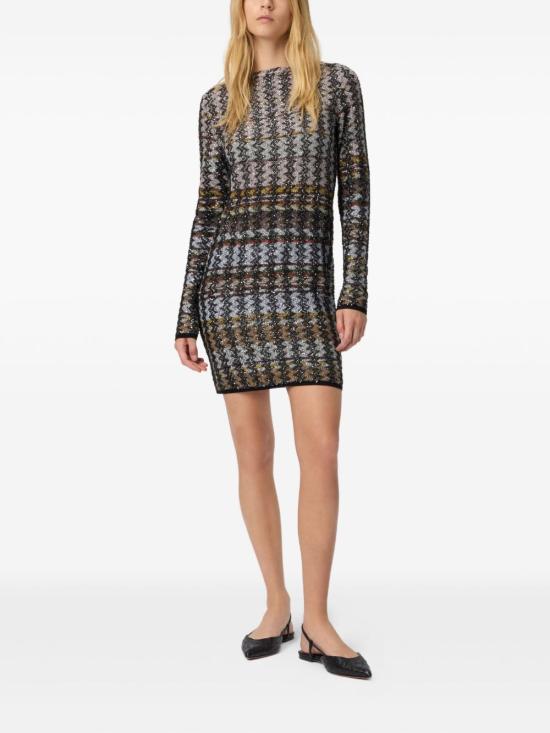 25FW 미소니 미디 원피스 DS25WG0ZBK01CKSM9T1 Patterned - MISSONI