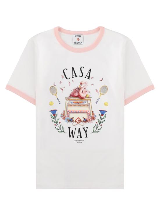 26FW 카사블랑카 반팔 티셔츠 WPF26JTS049 01CASAWAY WHITE