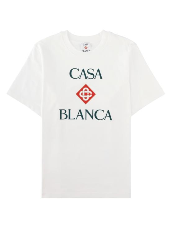 26FW 카사블랑카 반팔 티셔츠 MPF26JTS001 20CASABLANCASTACKEDLOGO WHITE