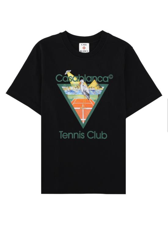 26FW 카사블랑카 반팔 티셔츠 MPF26JTS001 19TENNISCLUBTRIANGLE BLACK