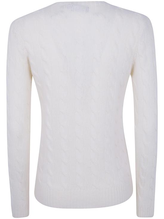 26FW 폴로 랄프로렌 폴로 자수 케이블 니트 스웨터 211971865099 001 WHITE - POLO RALPH LAUREN