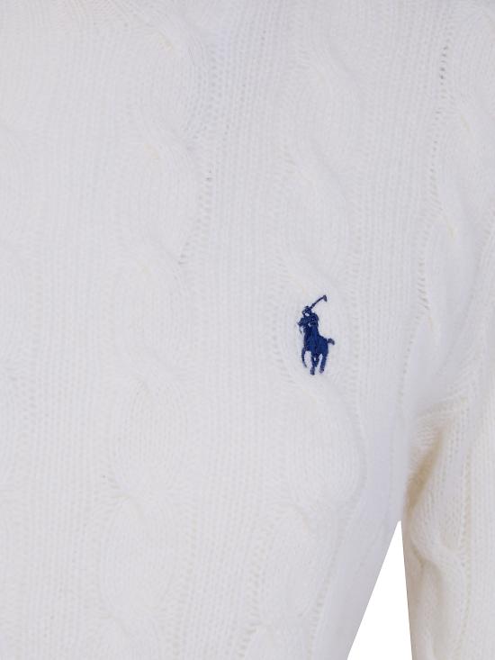 26FW 폴로 랄프로렌 폴로 자수 케이블 니트 스웨터 211971865099 001 WHITE - POLO RALPH LAUREN