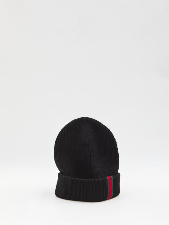 26FW 구찌 웹 디테일 울 비니 834192 BLACK