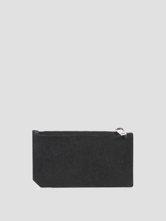 26SS 생로랑 그랑 드 뿌드르 엠보스드 레더 프라그망 지퍼 카드 케이스 609362BTY0N 1000 NERO - SAINT LAURENT