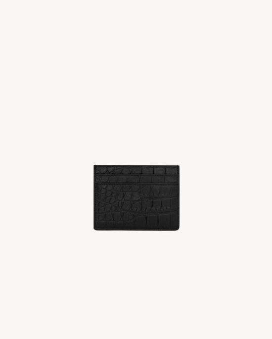 26SS 생로랑 크로커다일 엠보스드 레더 파리 카드 케이스 375946DZE0E 1000 NERO - SAINT LAURENT