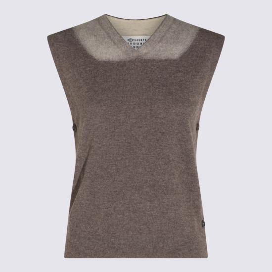 26FW 마르지엘라 투 톤 버진 울 베스트 S51TH0096 M13304812F MUD ECRU - MAISON MARGIELA