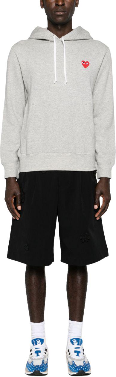 25FW 꼼데가르송 플레이 로고 후드 티셔츠 AXT170D1 LICHTGREY - COMME DES GARCONS