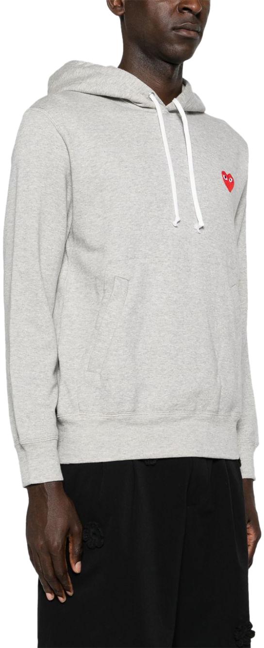 25FW 꼼데가르송 플레이 로고 후드 티셔츠 AXT170D1 LICHTGREY - COMME DES GARCONS