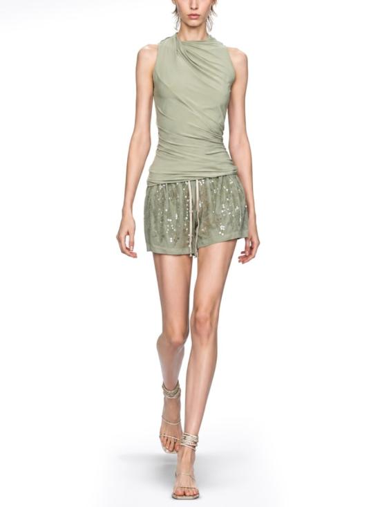 26SS 릭 오웬스 X 릴리즈 숏팬츠 LI01F7333 TUSM214501 Green - RICK OWENS X LILIES